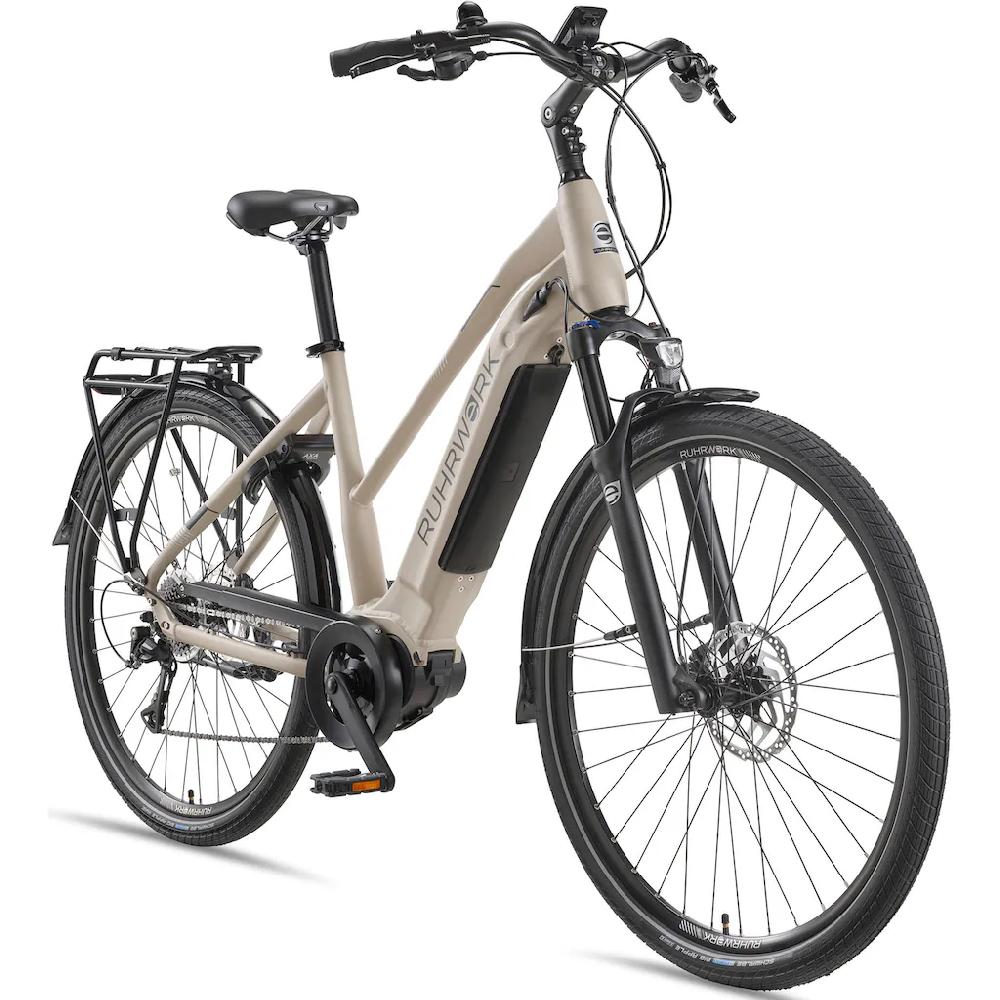 RUHRWERK E-Bike »MT800 Damen« 8 Gang Shimano Acera Mittelmotor 250 W Pedelec Elektrofahrrad für Damen Trekkingrad auf Rechnung Saisonale Angebote