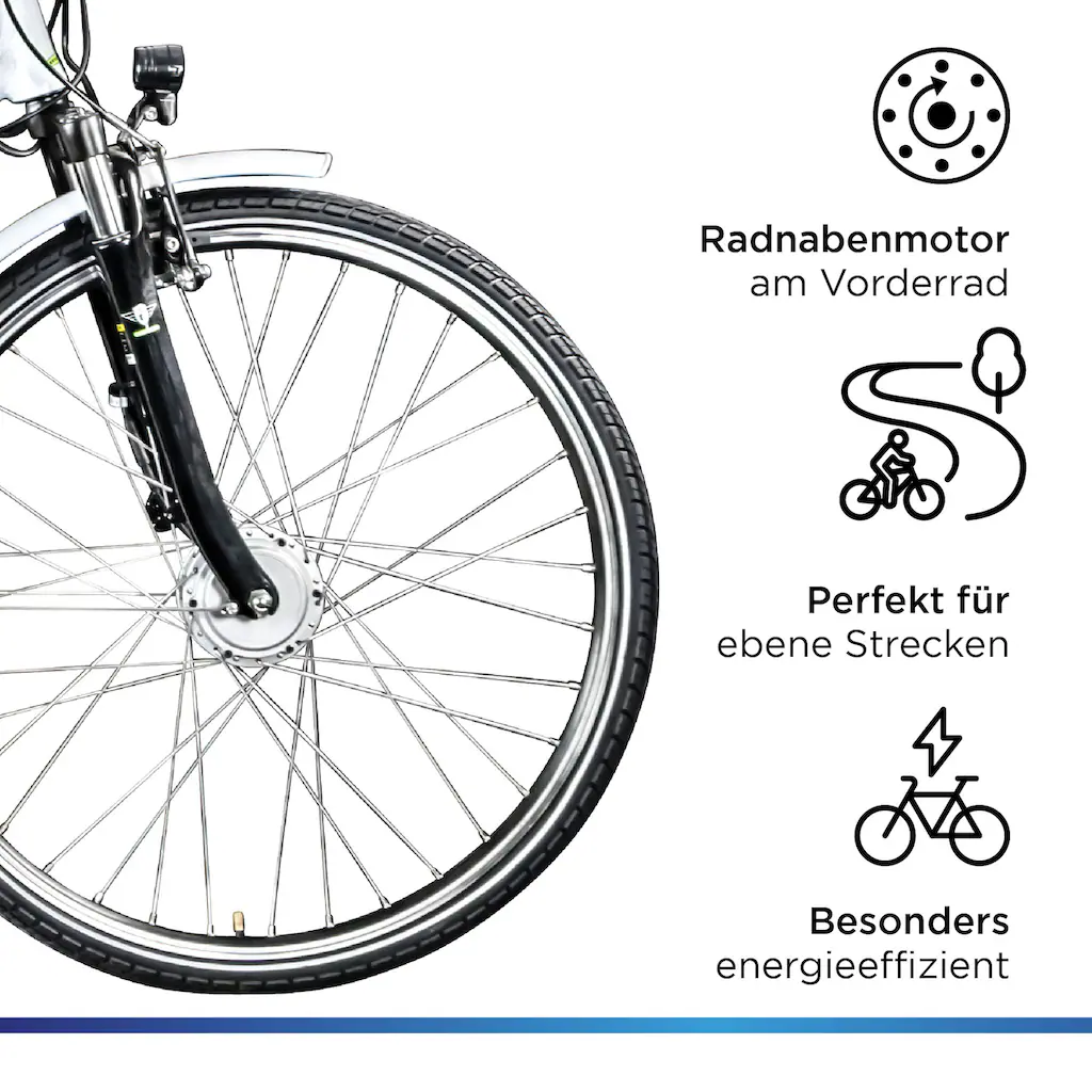 Zündapp E-Bike »Z517« 7 Gang Shimano Frontmotor 250 W (mit großem Frontkorb) Pedelec Elektrofahrrad für Damen u. Herren Cityrad auf Raten Kauf eins, bekomm eins gratis