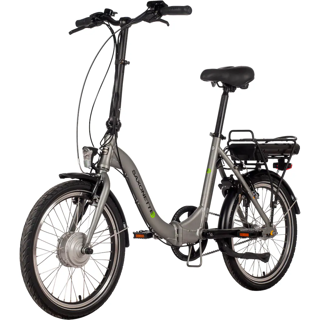 SAXONETTE E-Bike »Compact Plus 2.0« 3 Gang Frontmotor 250 W (mit Akku-Ladegerät) Pedelec Elektrofahrrad für Damen u. Herren Faltrad auf Rechnung bestellen Bis zu 55% Rabatt