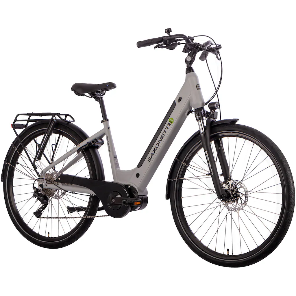 SAXONETTE E-Bike »Premium Sport (Wave)« 10 Gang Mittelmotor 250 W Pedelec Elektrofahrrad für Damen u. Herren Trekkingrad Nur noch ein Tag übrig