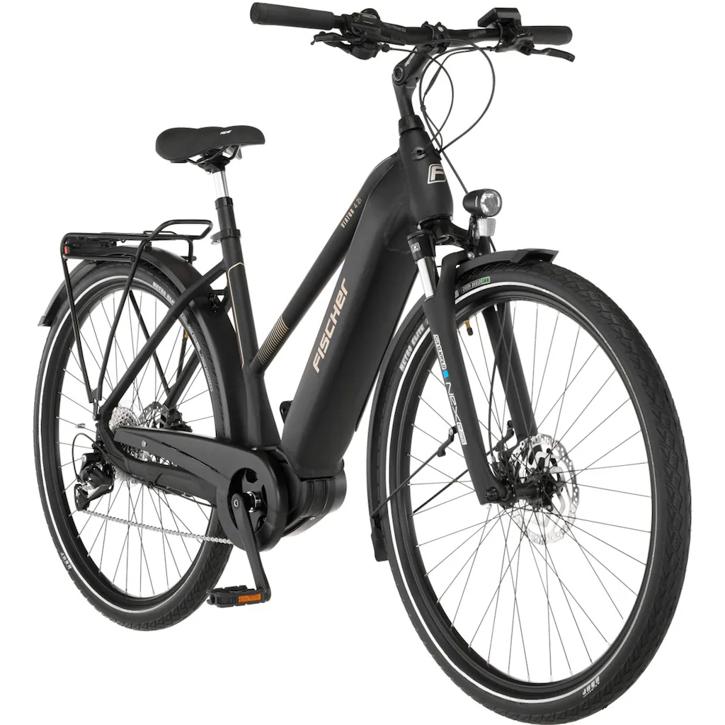 FISCHER Fahrrad E-Bike »VIATOR 4.2i 711« 9 Gang Shimano Acera Mittelmotor 250 W (mit Faltschloss) Pedelec Elektrofahrrad für Damen u. Herren Trekkingrad auf Raten 50% Rabatt mit kostenlosem Versand