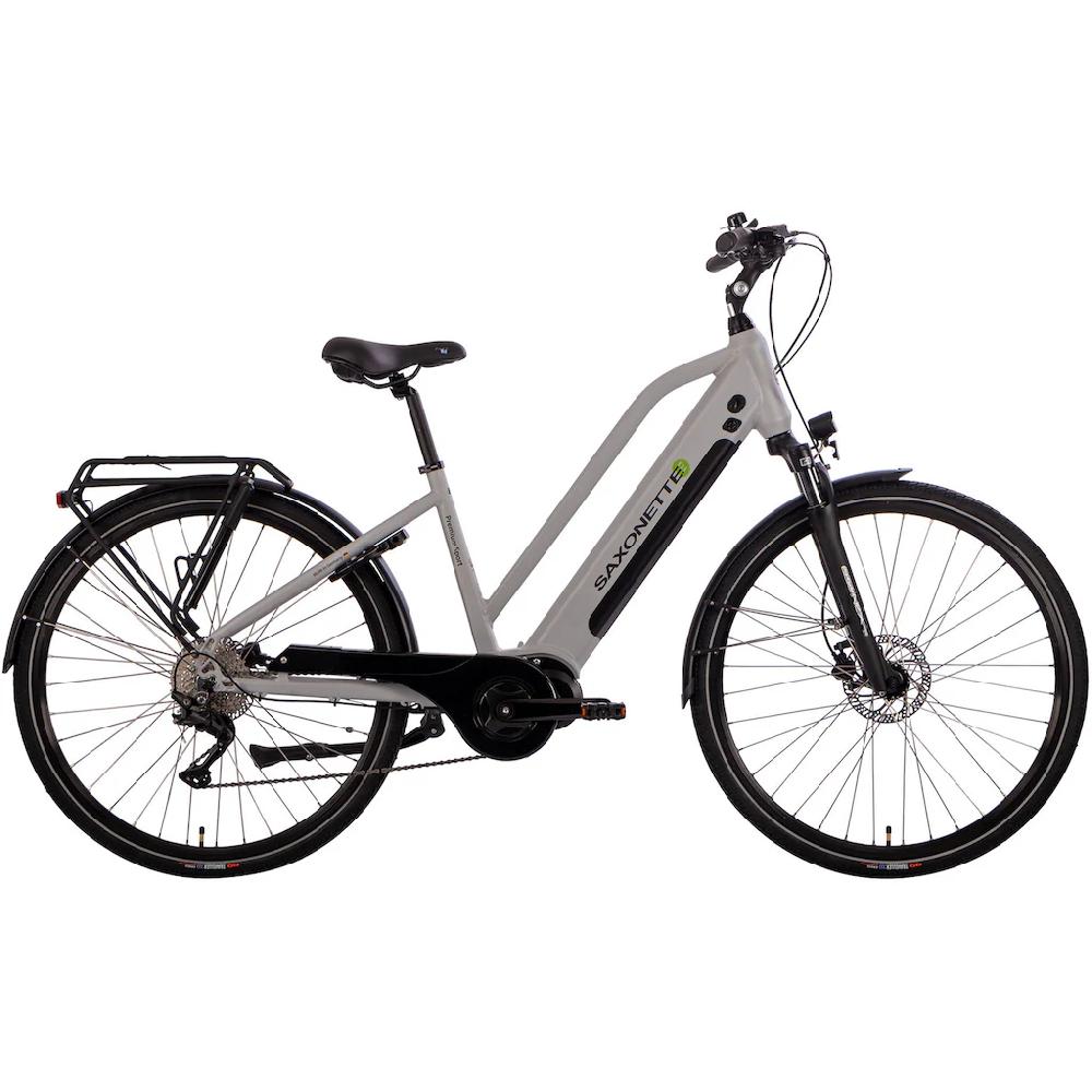 SAXONETTE E-Bike »Premium Sport (Trapez)« 10 Gang Mittelmotor 250 W Pedelec Elektrofahrrad für Damen Trekkingrad auf Rechnung Speichern exportieren