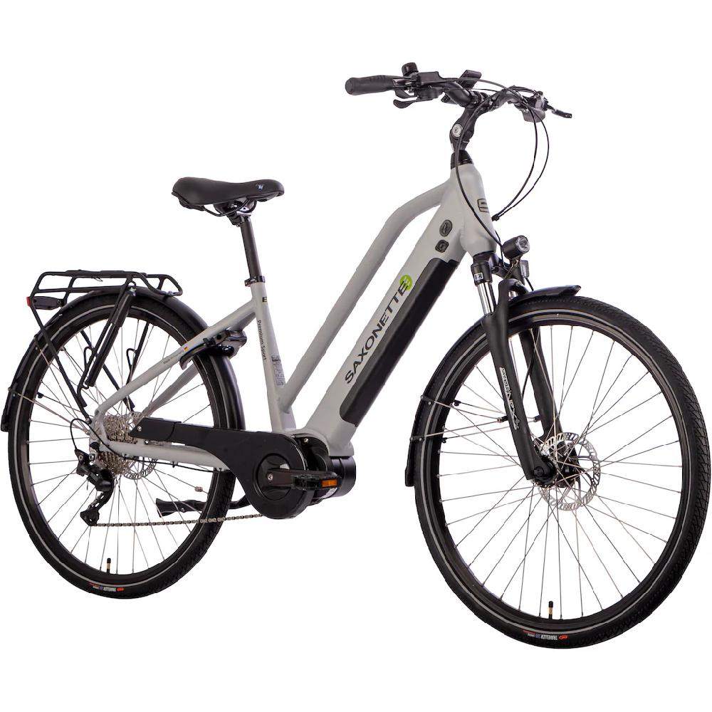 SAXONETTE E-Bike »Premium Sport (Trapez)« 10 Gang Mittelmotor 250 W Pedelec Elektrofahrrad für Damen Trekkingrad auf Rechnung Speichern exportieren