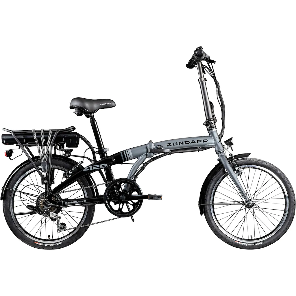 Zündapp E-Bike »Z120« 7 Gang Shimano Tourney Heckmotor 250 W Pedelec Elektrofahrrad für Damen u. Herren Klapprad Im Verkauf