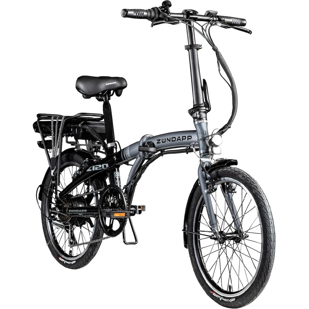 Zündapp E-Bike »Z120« 7 Gang Shimano Tourney Heckmotor 250 W Pedelec Elektrofahrrad für Damen u. Herren Klapprad Im Verkauf