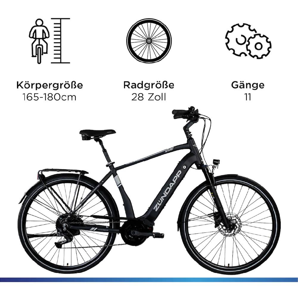 Zündapp E-Bike »X500« 11 Gang Shimano Deore Mittelmotor 250 W Pedelec Elektrofahrrad für Damen u. Herren Trekkingrad Rabatte dieses Monats
