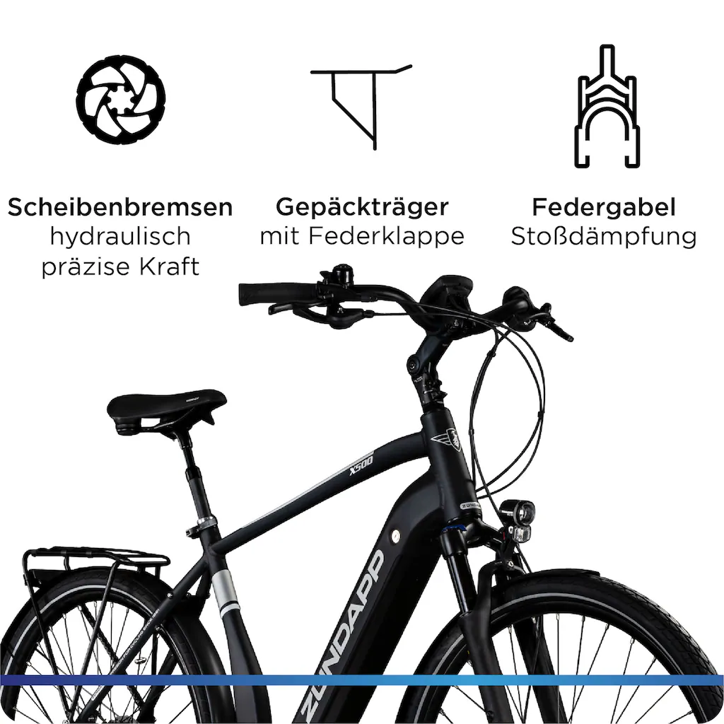 Zündapp E-Bike »X500« 11 Gang Shimano Deore Mittelmotor 250 W Pedelec Elektrofahrrad für Damen u. Herren Trekkingrad Rabatte dieses Monats