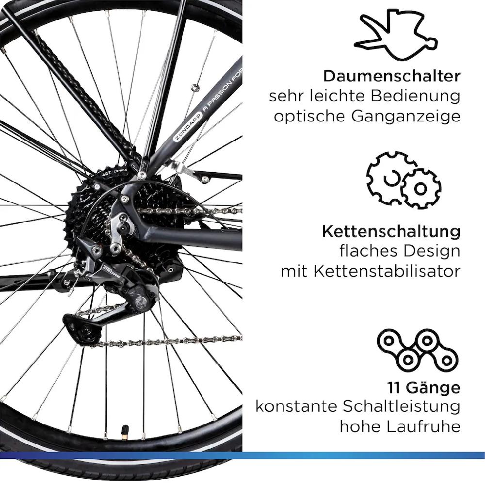 Zündapp E-Bike »X500« 11 Gang Shimano Deore Mittelmotor 250 W Pedelec Elektrofahrrad für Damen u. Herren Trekkingrad Rabatte dieses Monats