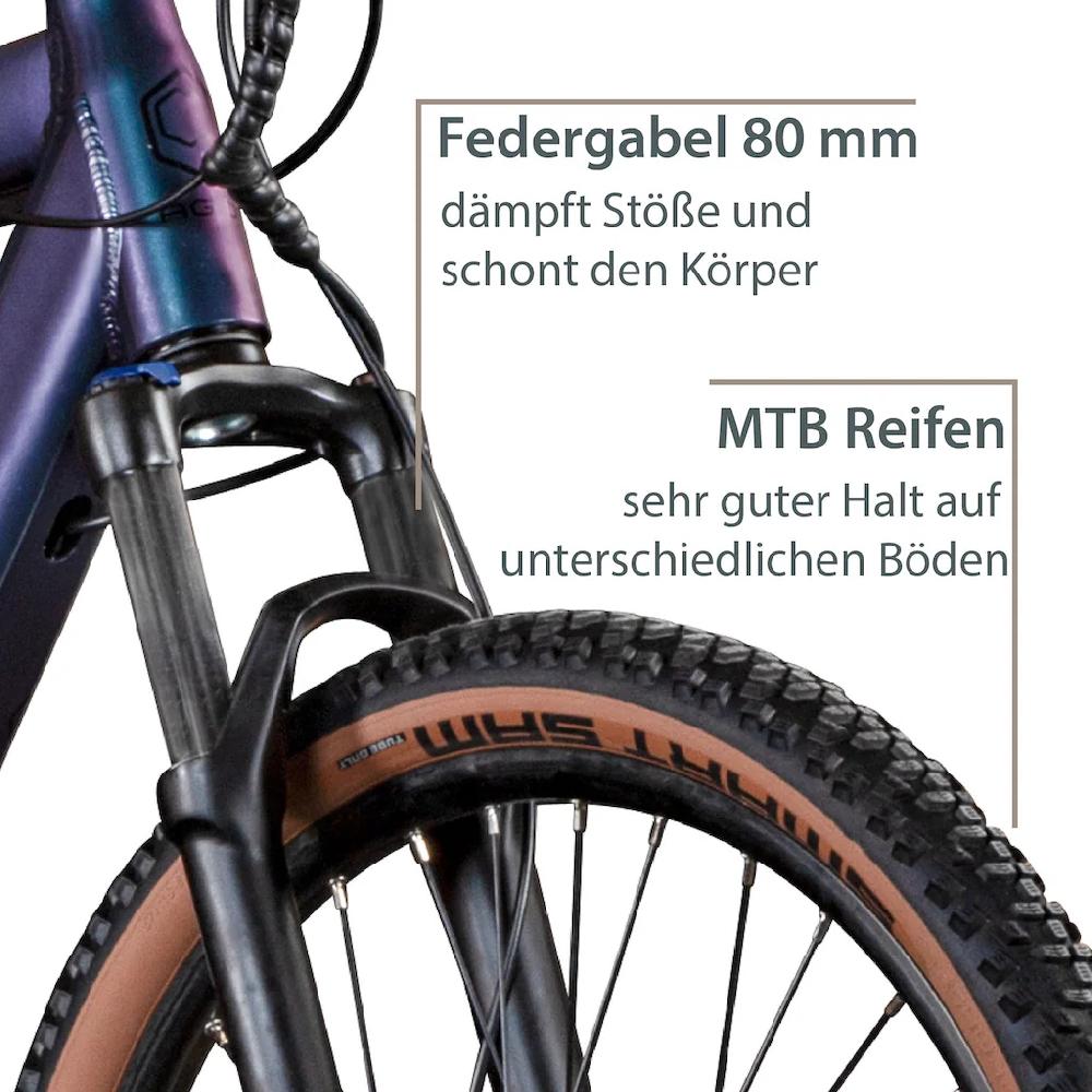 AGON E-Bike »Alpha« 24 Gang Heckmotor 250 W Pedelec Elektrofahrrad für Damen u. Herren MTB Mountainbike auf Raten Großer Ausverkauf