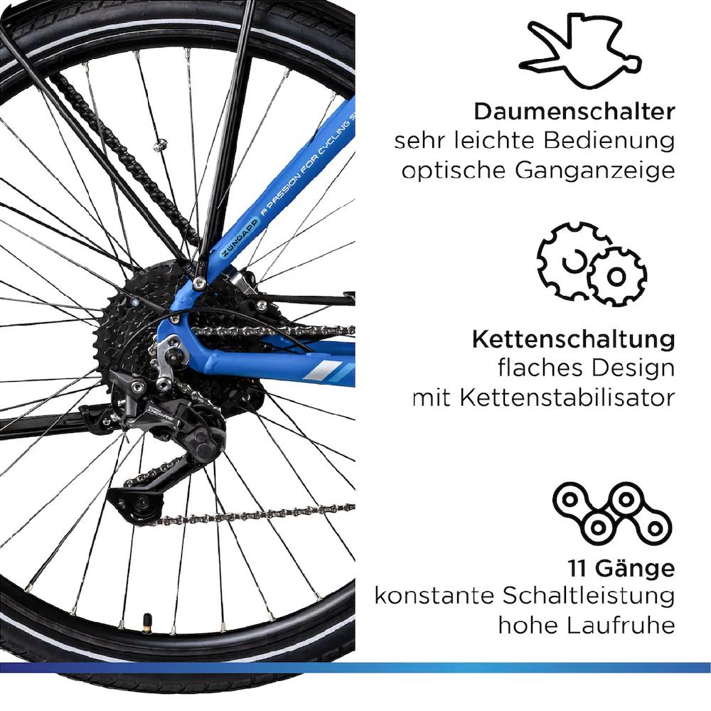 Zündapp E-Bike »X500« 11 Gang Shimano Deore Mittelmotor 250 W Pedelec Elektrofahrrad für Damen u. Herren Trekkingrad auf Rechnung Heißer Verkauf