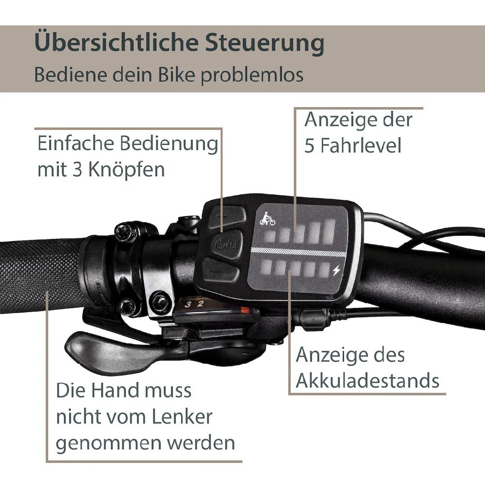AGON E-Bike »Alpha« 24 Gang Heckmotor 250 W Pedelec Elektrofahrrad für Damen u. Herren MTB auf Rechnung online bestellen Neueste Mode