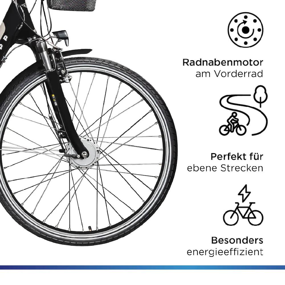 Zündapp E-Bike »Z517« 7 Gang Frontmotor 250 W E Bike Damenfahrrad 28 Zoll 155 - 190 cm mit 7 Gang Nabenschaltung auf Raten Zeitlich begrenztes Angebot