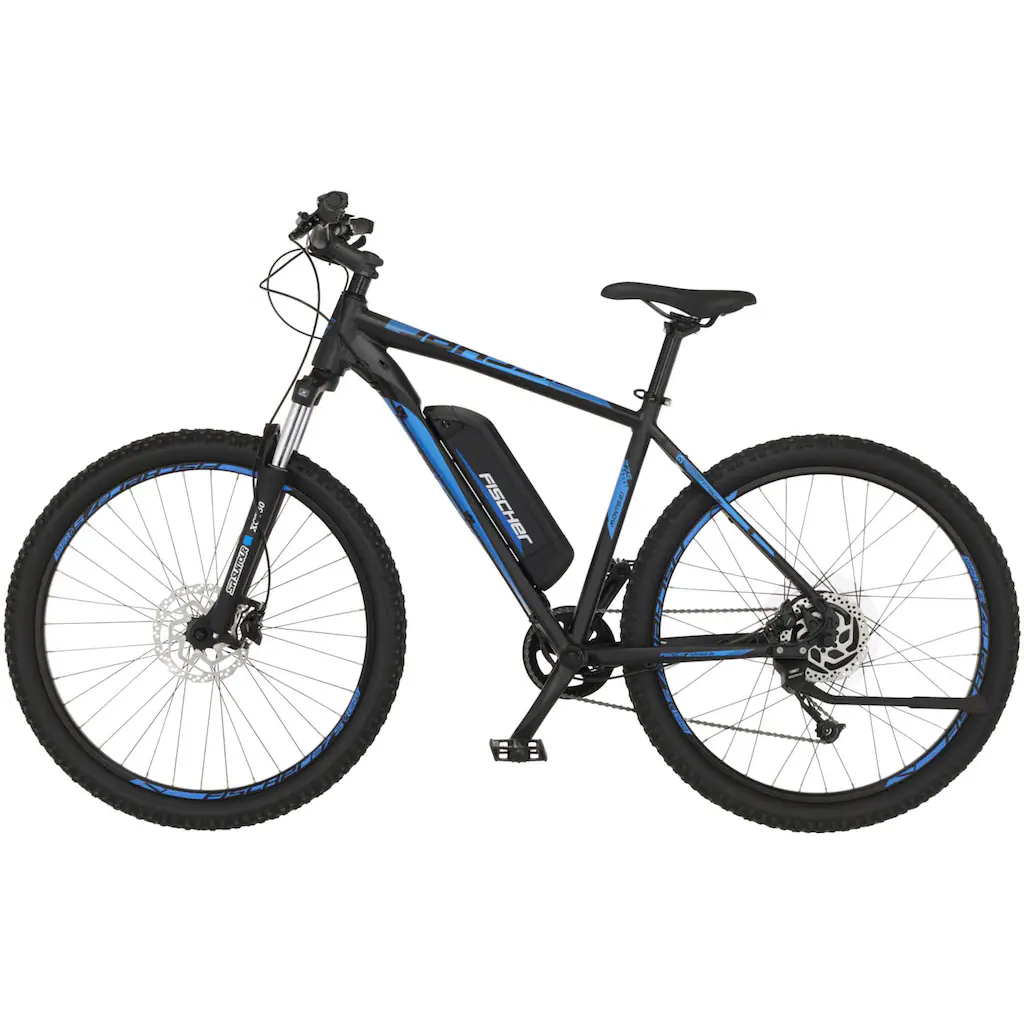 FISCHER Fahrrad E-Bike »MONTIS 2.1 418« 9 Gang Shimano Altus Heckmotor 250 W (Schloss) Pedelec Elektrofahrrad für Damen u. Herren MTB Mountainbike VIP-Rabatte