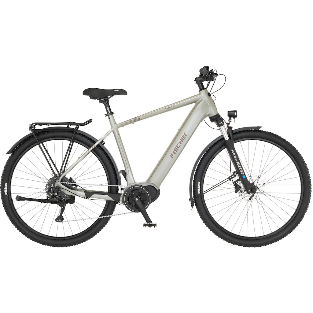 FISCHER Fahrrad E-Bike »TERRA 4.0i 55« 10 Gang Shimano Deore Mittelmotor 250 W (mit Fahrradschloss) Pedelec Elektrofahrrad für Damen u. Herren ATP Begrenzte Freigabe