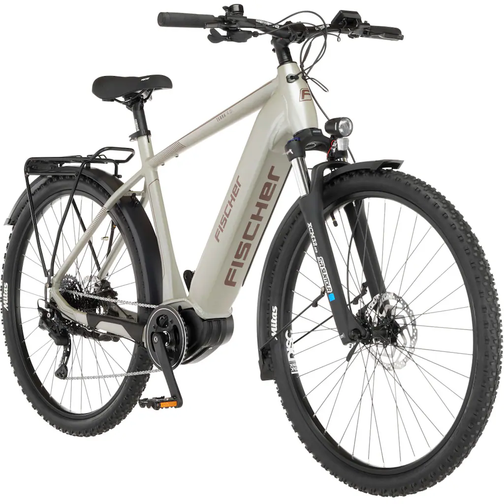 FISCHER Fahrrad E-Bike »TERRA 4.0i 55« 10 Gang Shimano Deore Mittelmotor 250 W (mit Fahrradschloss) Pedelec Elektrofahrrad für Damen u. Herren ATP Begrenzte Freigabe