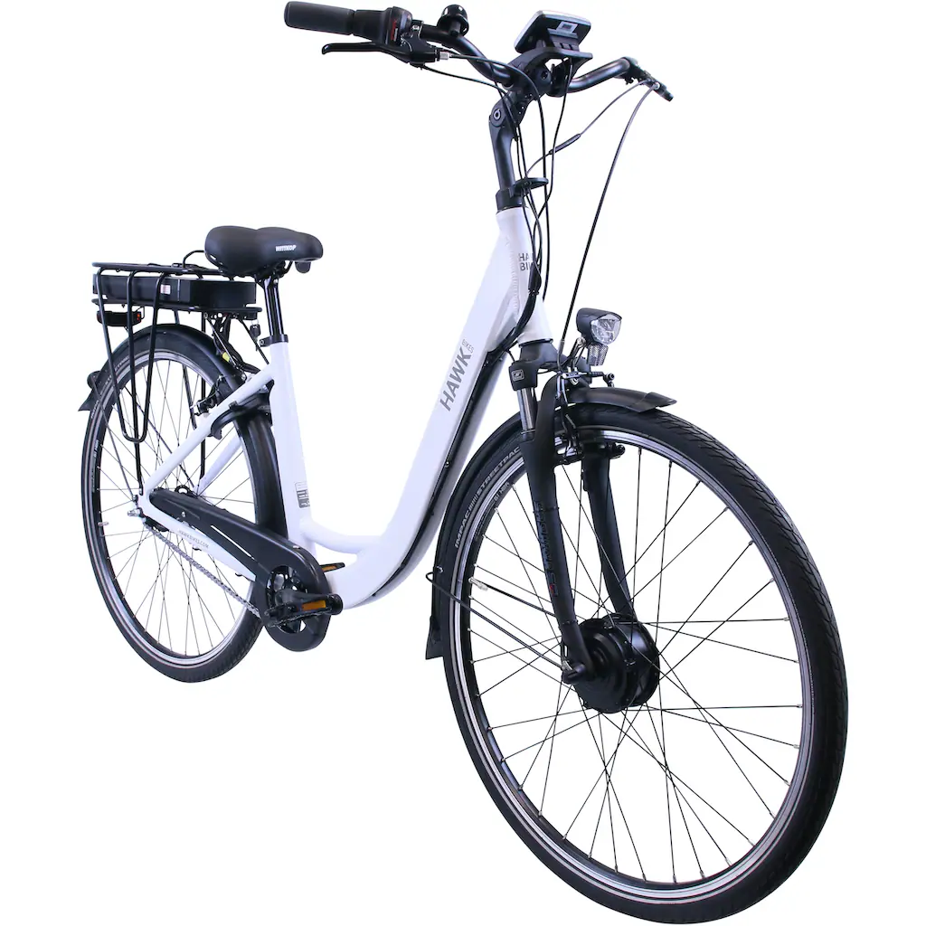 HAWK Bikes E-Bike »eCity Wave« 7 Gang Shimano Nexus 7-Gang Frontmotor 250 W Pedelec Elektrofahrrad für Damen u. Herren Cityrad auf Rechnung online kaufen Nur für heute