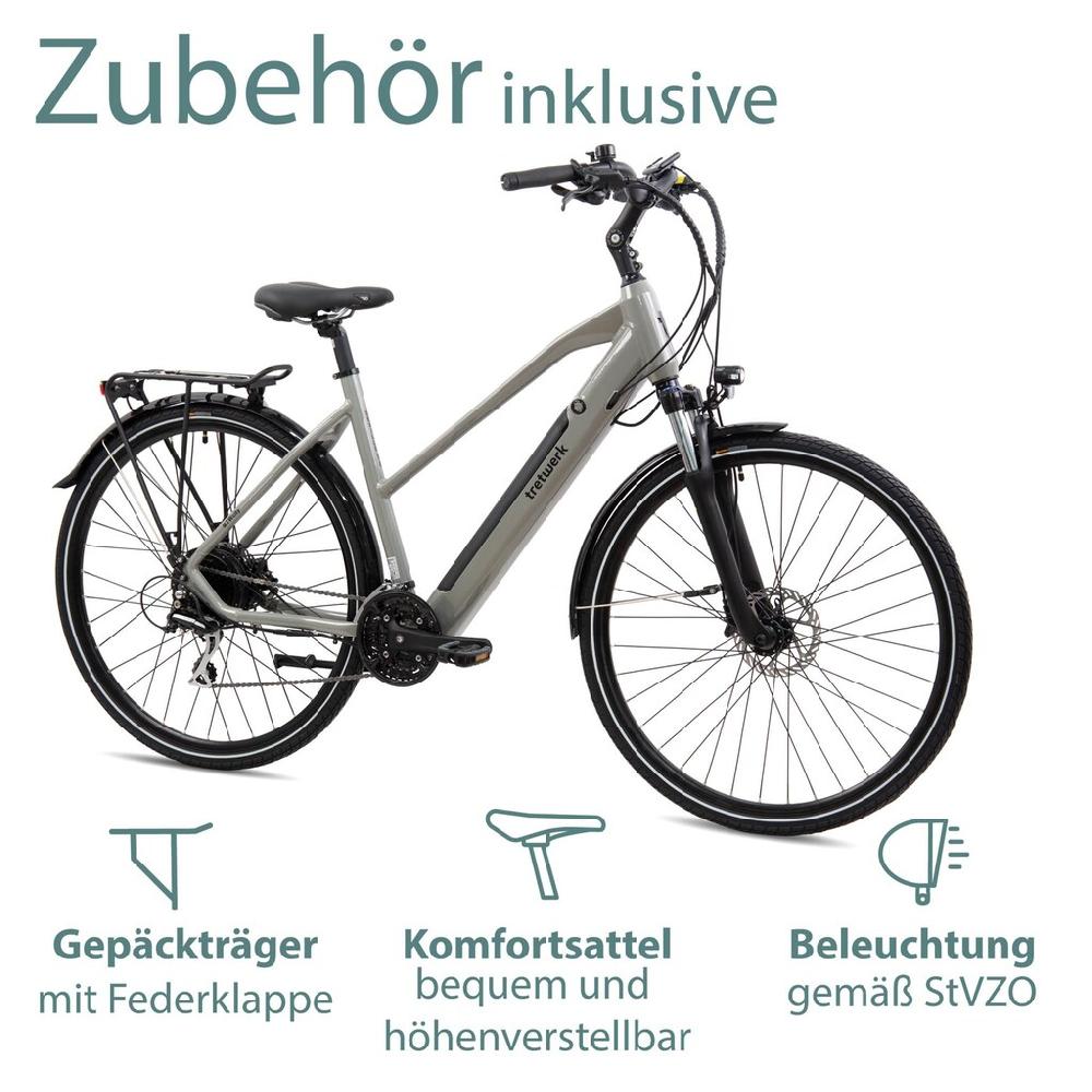 Tretwerk E-Bike »Seville 5.0« 24 Gang Shimano Heckmotor 250 W Pedelec Elektrofahrrad für Damen u. Herren Trekkingrad auf Rechnung kaufen Discount Store für neue Produkte