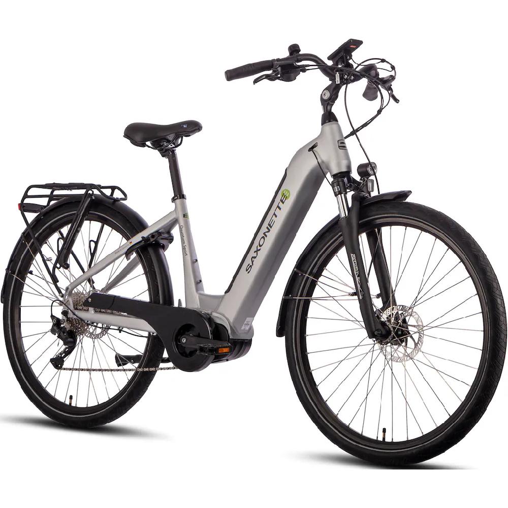 SAXONETTE E-Bike »Quantum Sport Wave« 10 Gang Shimano Mittelmotor 250 W Pedelec Elektrofahrrad für Damen u. Herren Trekkingrad auf Rechnung Super Rabatt