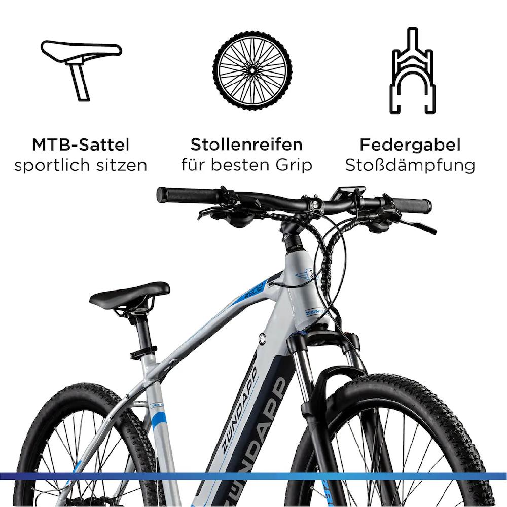 Zündapp E-Bike »Z808« 24 Gang Heckmotor 250 W Pedelec Elektrofahrrad für Damen u. Herren MTB Mountainbike auf Rechnung 50% Rabatt mit kostenlosem Versand