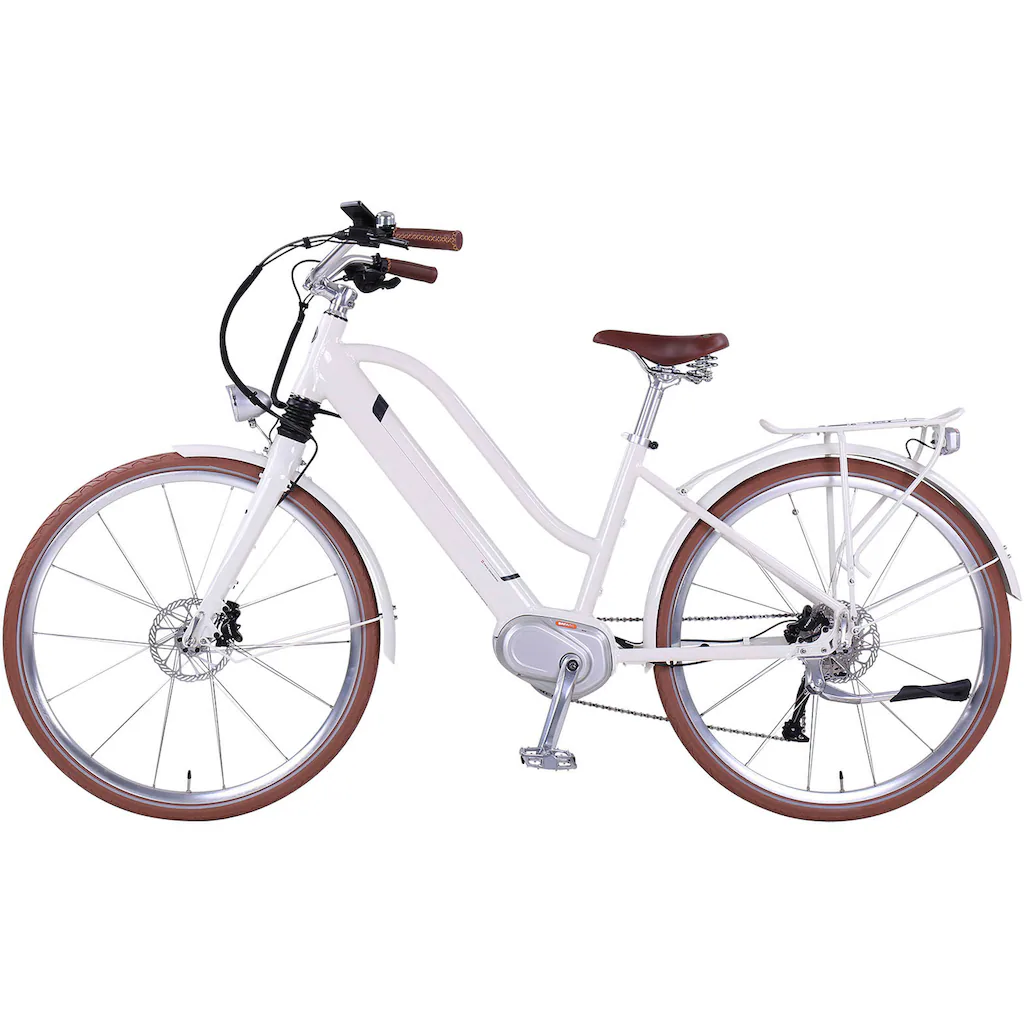 eGO Movement E-Bike »Classic 25 Cleopatra Trapez 45 cm Weiß 28"« 10 Gang Shimano Deore Mittelmotor 250 W Pedelec Elektrofahrrad für Damen u. Herren Cityrad auf Rechnung online bestellen Hotsell