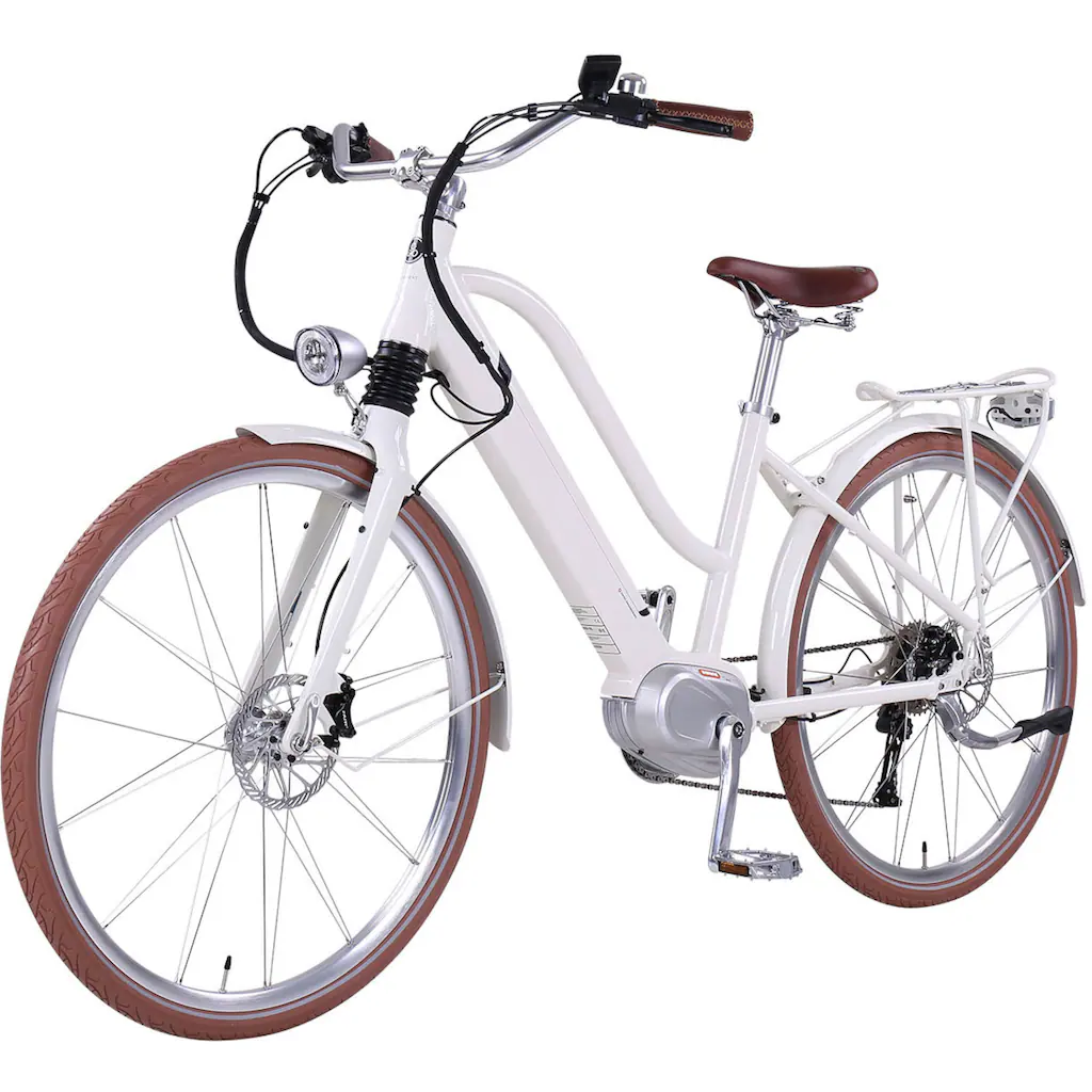 eGO Movement E-Bike »Classic 25 Cleopatra Trapez 45 cm Weiß 28"« 10 Gang Shimano Deore Mittelmotor 250 W Pedelec Elektrofahrrad für Damen u. Herren Cityrad auf Rechnung online bestellen Hotsell