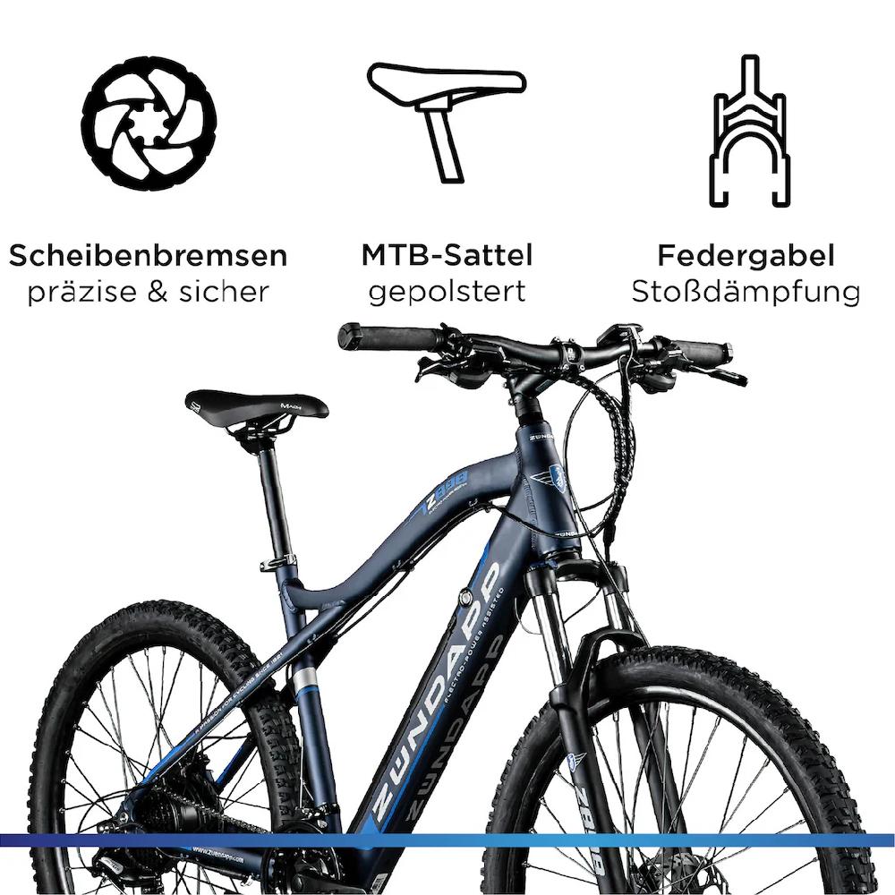 Zündapp E-Bike »Z898« 24 Gang Heckmotor 250 W E-Bike E Mountainbike 27 5 Zoll Pedelec 170 - 190 cm Hardtail MTB auf Rechnung kaufen Meist gekauft