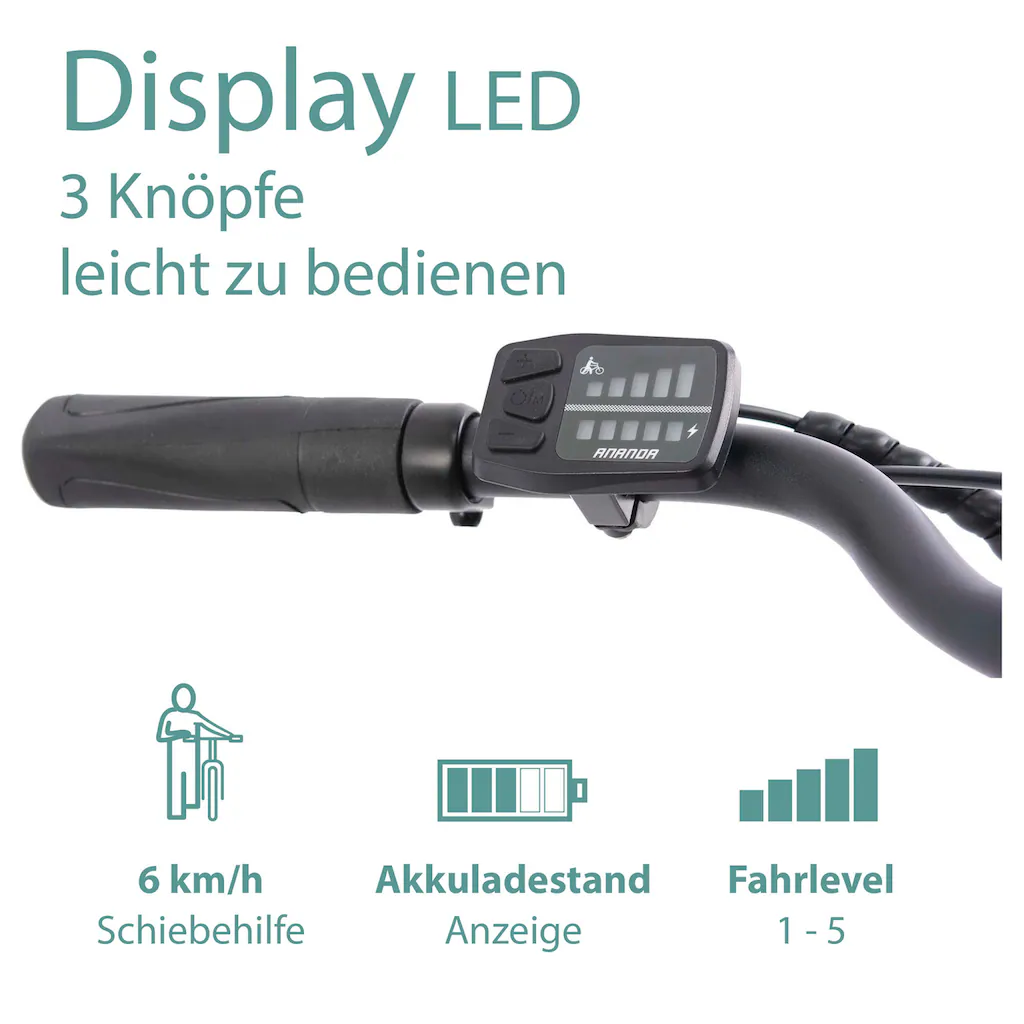 Tretwerk E-Bike »Mystic« 7 Gang Frontmotor 250 W Pedelec Elektrofahrrad für Damen u. Herren Trekkingrad Kostenloser Versand