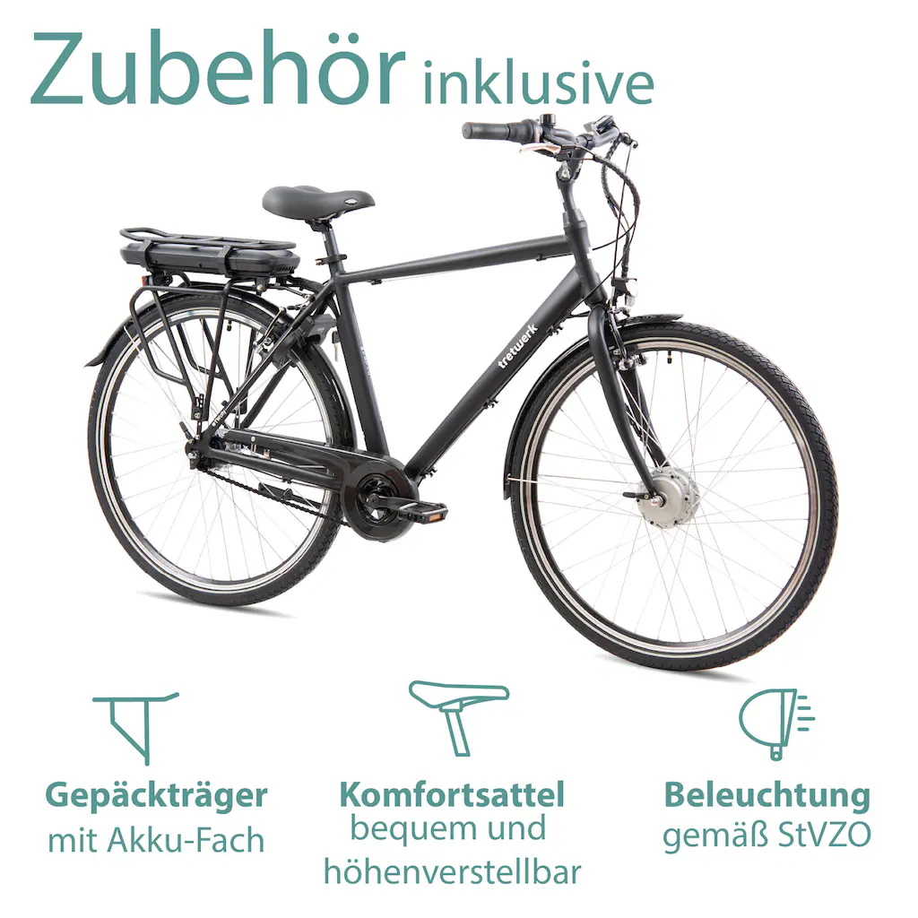Tretwerk E-Bike »Mystic« 7 Gang Frontmotor 250 W Pedelec Elektrofahrrad für Damen u. Herren Trekkingrad Kostenloser Versand