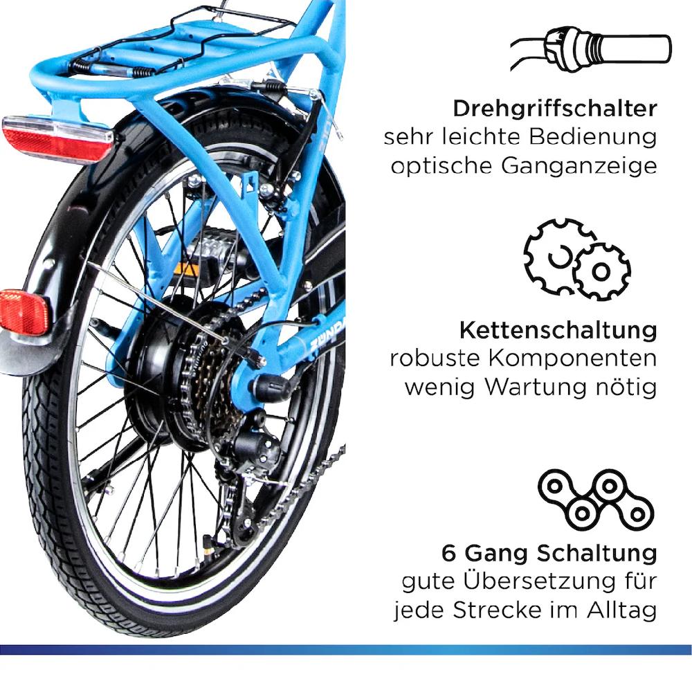 Zündapp E-Bike »Z101« 6 Gang Shimano Tourney RD-TY300 Heckmotor 250 W Pedelec Elektrofahrrad für Damen u. Herren Faltrad auf Rechnung kaufen Limitierter Zeitrabatt