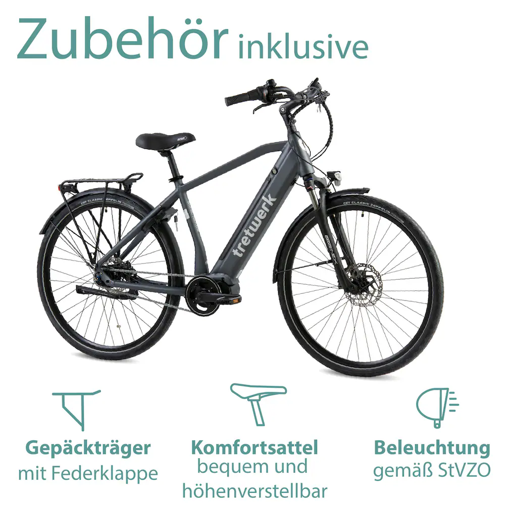Tretwerk E-Bike »Sonic Nexus« 7 Gang Mittelmotor 250 W Pedelec Elektrofahrrad für Damen u. Herren Trekkingrad auf Rechnung online kaufen Fabrikpreis