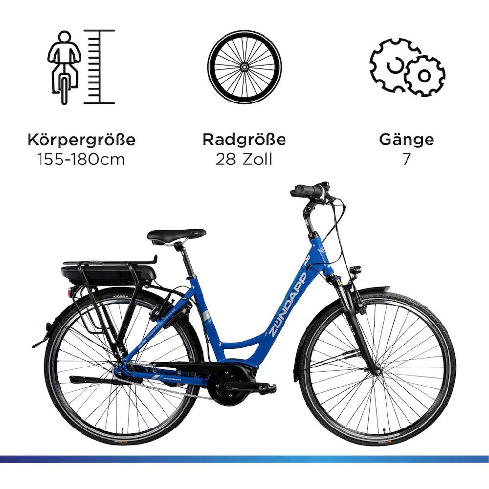 Zündapp E-Bike »X200« 7 Gang Shimano Nexus Mittelmotor 250 W Pedelec Elektrofahrrad für Damen u. Herren Cityrad Großer Ausverkauf