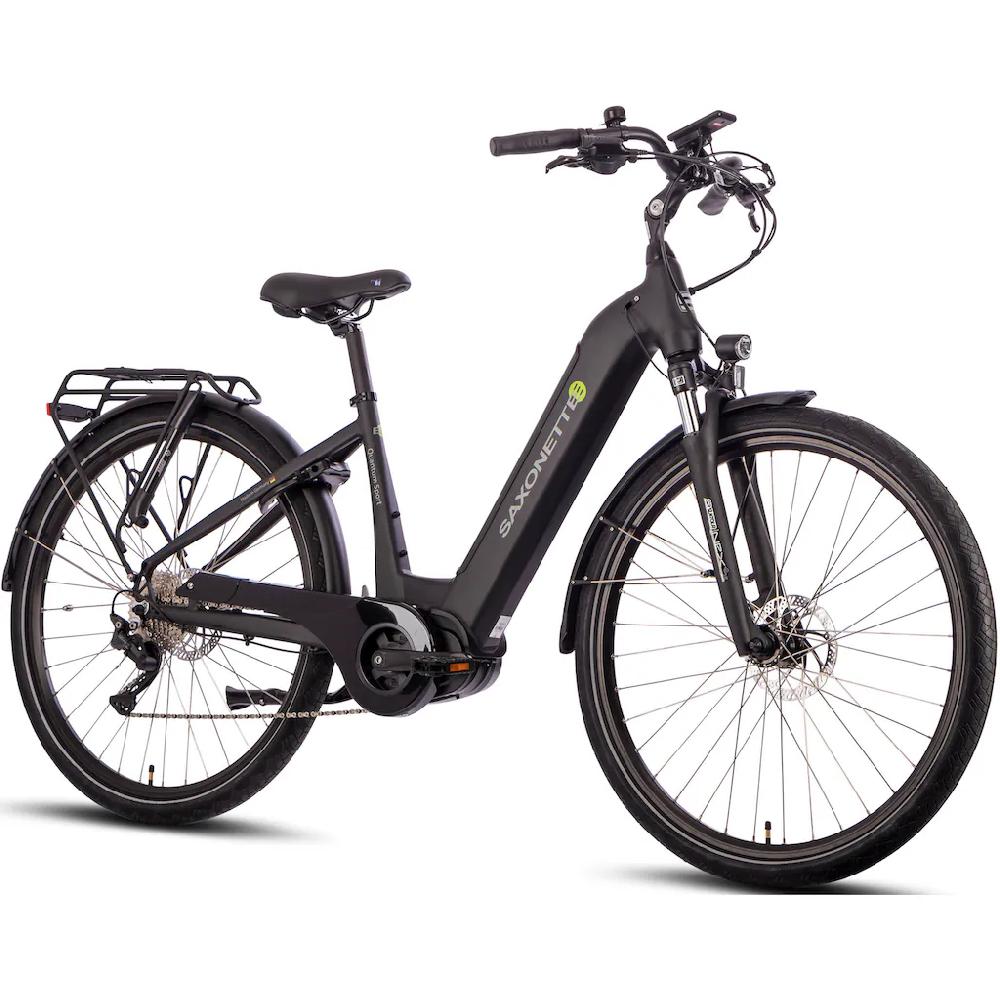 SAXONETTE E-Bike »Quantum Sport Wave« 10 Gang Shimano Mittelmotor 250 W Pedelec Elektrofahrrad für Damen u. Herren Trekkingrad auf Rechnung Saisonschlussverkauf