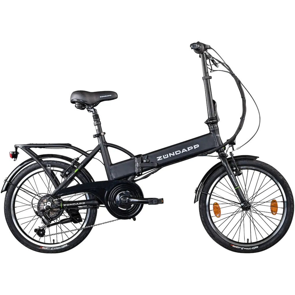 Zündapp E-Bike »Z101« 6 Gang Shimano Tourney RD-TY300 Heckmotor 250 W Pedelec Elektrofahrrad für Damen u. Herren Faltrad auf Rechnung kaufen Muttertagsangebot