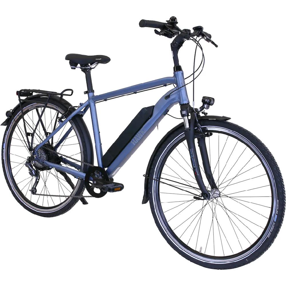 HAWK Bikes E-Bike »eTrekking Gent« 8 Gang microSHIFT Microshift Heckmotor 250 W Pedelec Elektrofahrrad für Herren Trekkingrad Heißer Verkauf