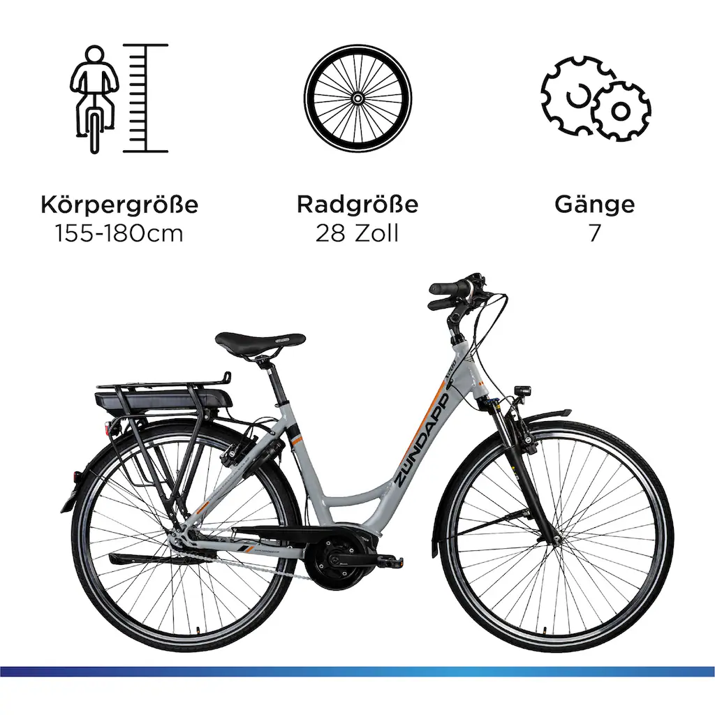 Zündapp E-Bike »X200« 7 Gang Shimano Nexus Mittelmotor 250 W Pedelec Elektrofahrrad für Damen u. Herren Cityrad Zeitlich begrenztes Angebot