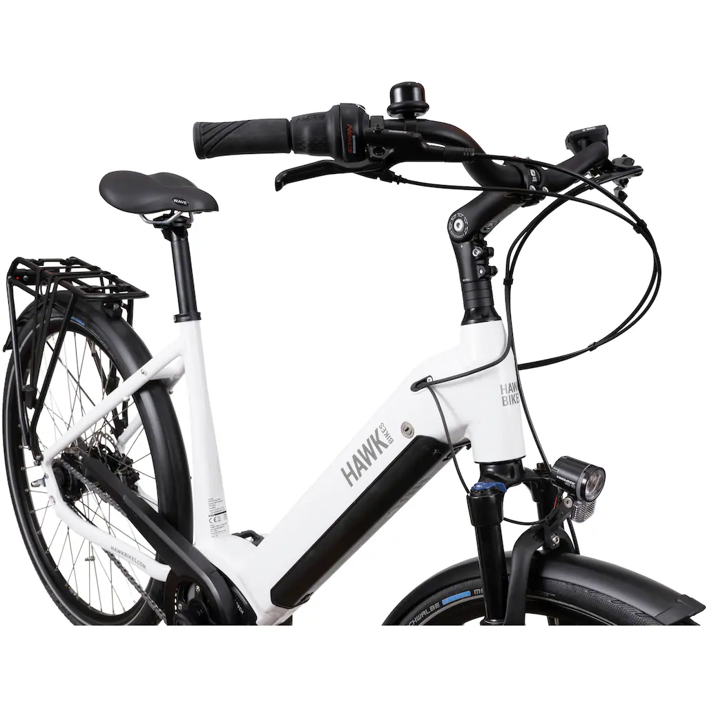 HAWK Bikes E-Bike »eCity Wave 400« 8 Gang Shimano Pedelec Elektrofahrrad für Damen u. Herren Cityrad auf Rechnung online kaufen Große Rabatte
