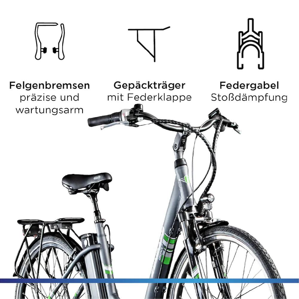 Zündapp E-Bike »Green 3.7« 7 Gang Frontmotor 250 W Pedelec Elektrofahrrad für Damen u. Herren Cityrad auf Rechnung kaufen Saisonale Angebote