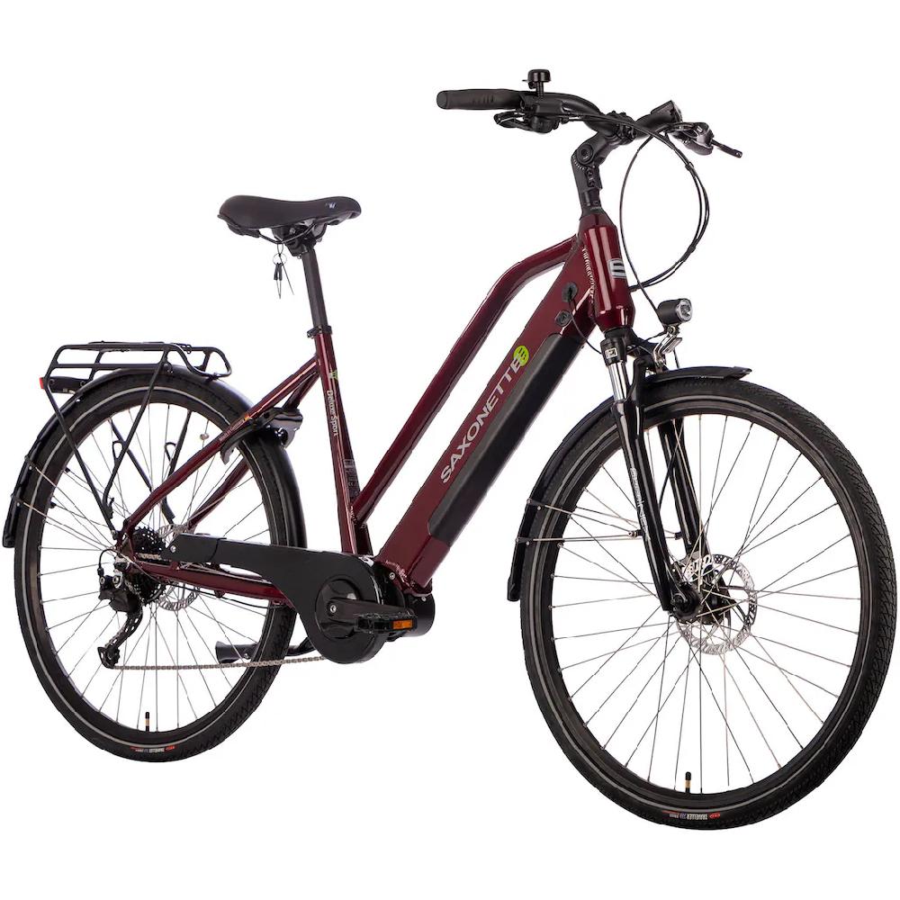SAXONETTE E-Bike »Deluxe Sport Lady« 9 Gang Shimano Alivio Mittelmotor 250 W Pedelec Elektrofahrrad für Damen u. Herren Cityrad auf Rechnung kaufen Letzter Tag