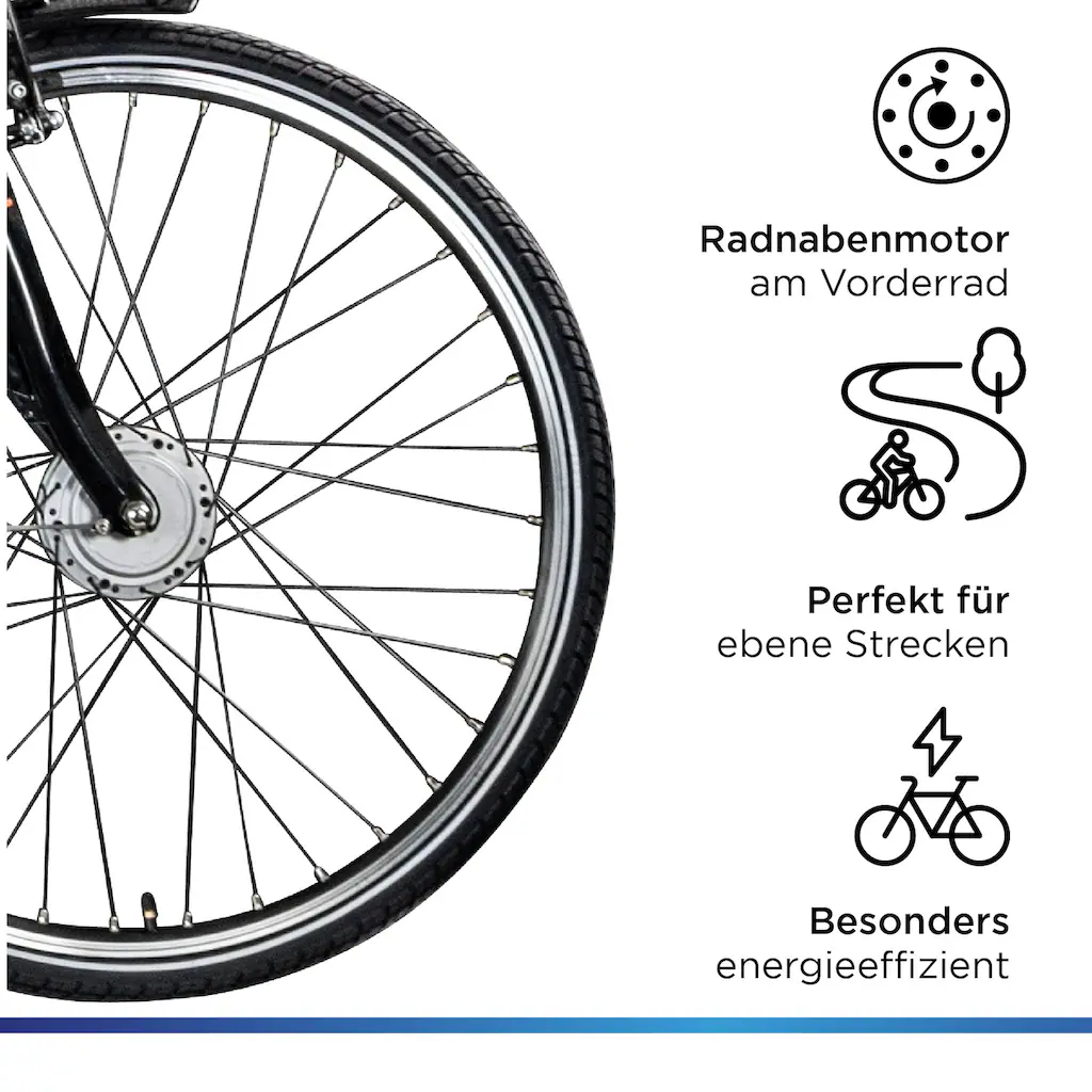 Zündapp E-Bike »Z510« 3 Gang Frontmotor 250 W E Bike 28 Zoll Damenfahrrad ab 155 cm mit 3 Gang Nabenschaltung Zeitbegrenzte Promotion