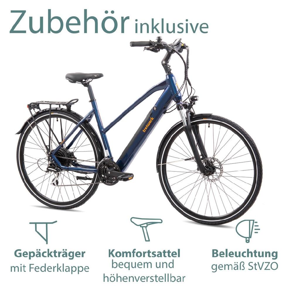 Tretwerk E-Bike »Seville 5.0« 24 Gang Shimano Heckmotor 250 W Pedelec Elektrofahrrad für Damen u. Herren Trekkingrad auf Rechnung Bis zu 60% Rabatt