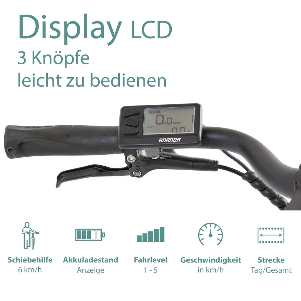 Tretwerk E-Bike »Sonic« 8 Gang Shimano Acera M3020 SGS Mittelmotor 250 W Pedelec Elektrofahrrad für Damen u. Herren Trekkingrad Sonderangebot der Fabrik