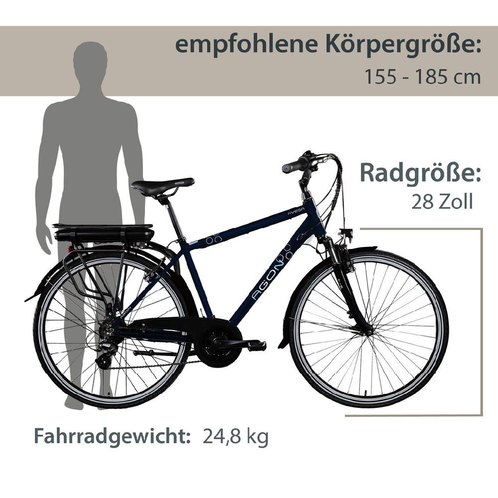 AGON E-Bike »Avesa« 21 Gang Heckmotor 250 W Pedelec Elektrofahrrad für Damen u. Herren Trekkingrad 50% Rabatt mit kostenlosem Versand