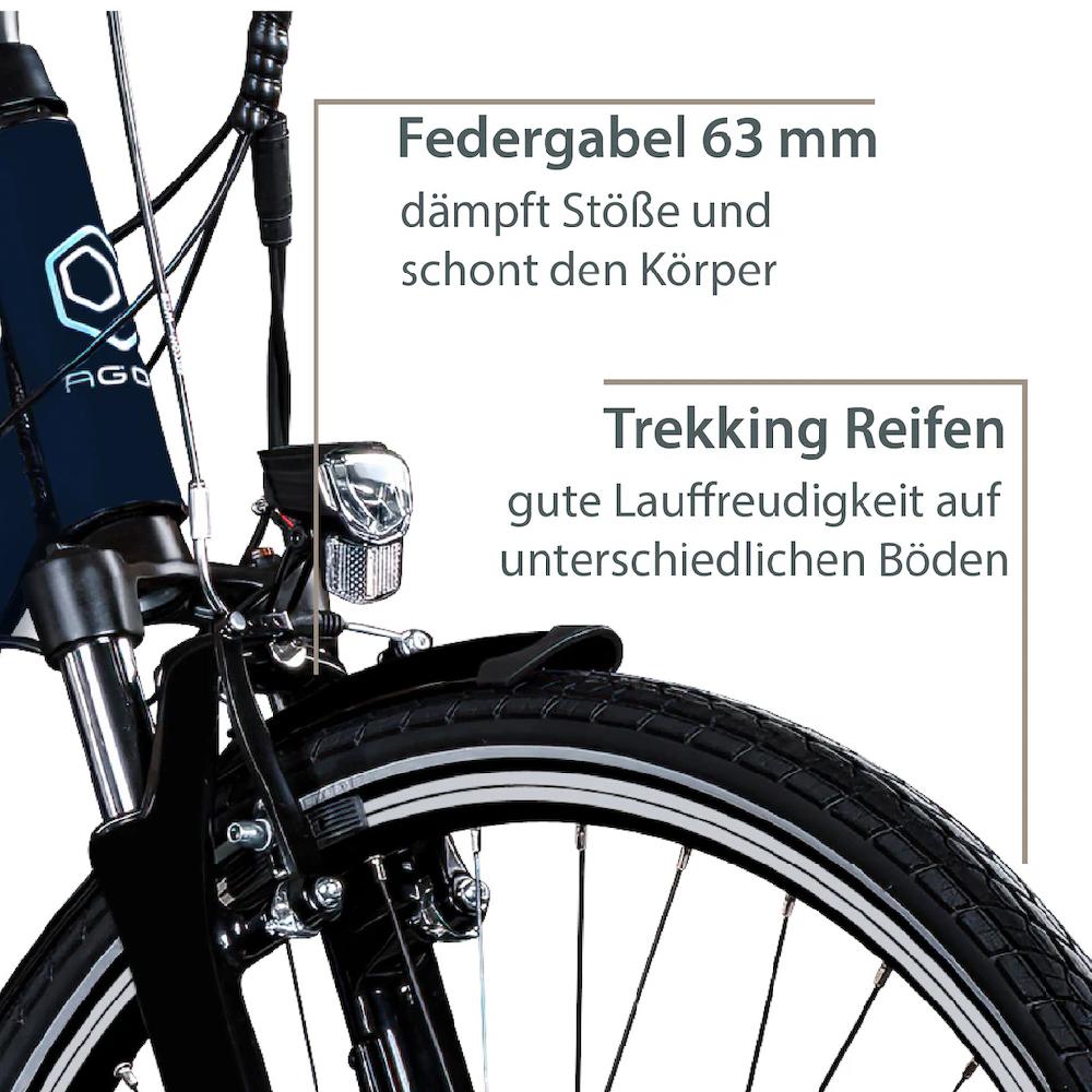 AGON E-Bike »Avesa« 21 Gang Heckmotor 250 W Pedelec Elektrofahrrad für Damen u. Herren Trekkingrad 50% Rabatt mit kostenlosem Versand
