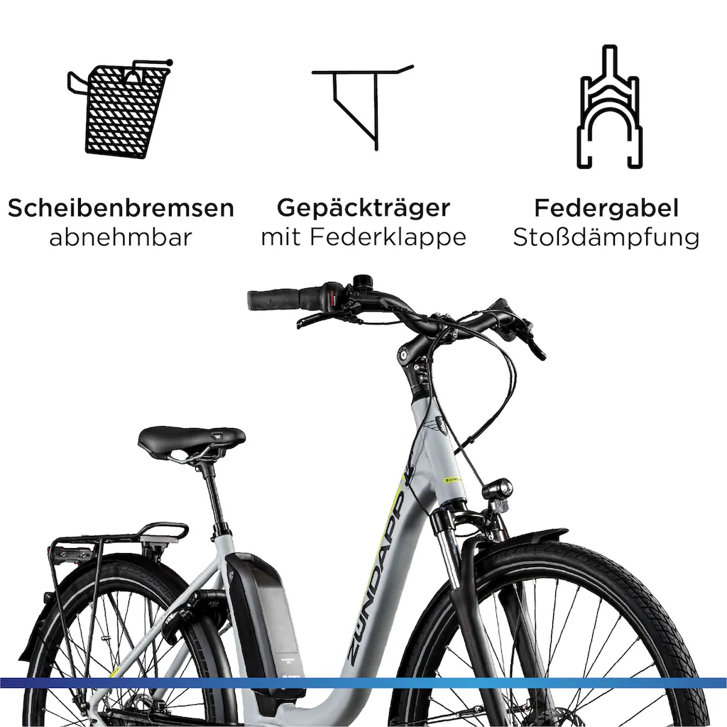 Zündapp E-Bike »X300« 7 Gang Shimano Nexus Mittelmotor 250 W Pedelec Elektrofahrrad für Damen u. Herren Cityrad Begrenzt auf 3 Tage