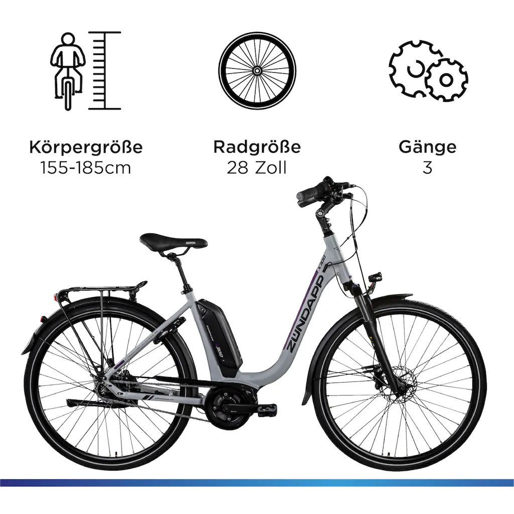 Zündapp E-Bike »X300« 7 Gang Shimano Nexus Mittelmotor 250 W Pedelec Elektrofahrrad für Damen u. Herren Cityrad auf Raten Speichern exportieren