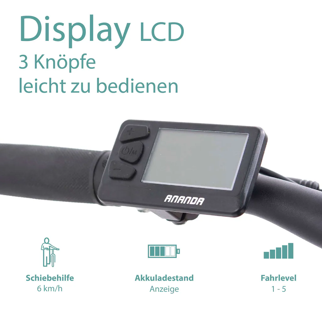 Tretwerk E-Bike »Commander« 9 Gang Shimano Altus M2000 Mittelmotor 250 W Pedelec Elektrofahrrad für Damen u. Herren MTB Mountainbike auf Rechnung online kaufen Online