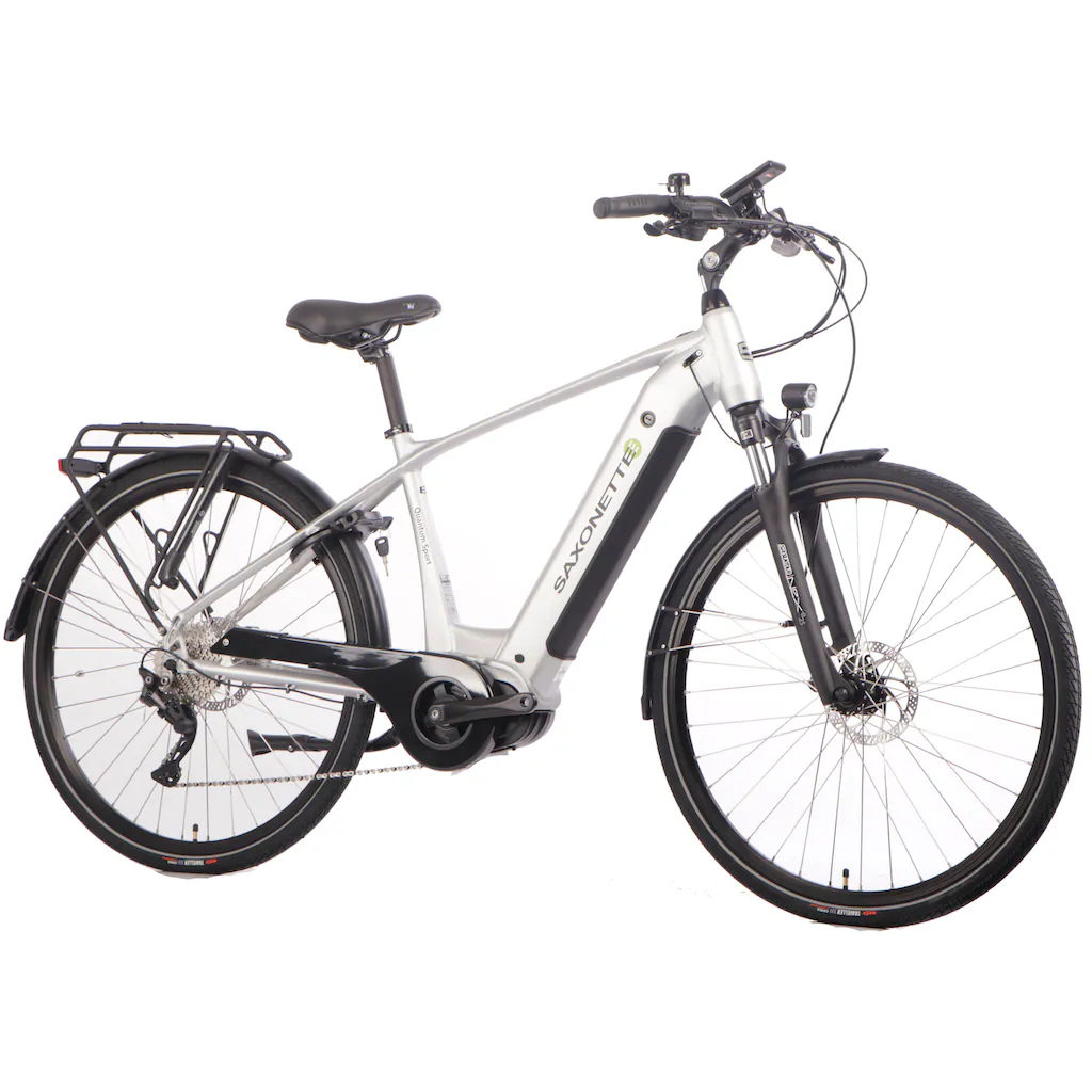SAXONETTE E-Bike »Quantum Sport Diamand« 10 Gang Shimano Mittelmotor 250 W Pedelec Elektrofahrrad für Damen u. Herren Trekkingrad Outlet