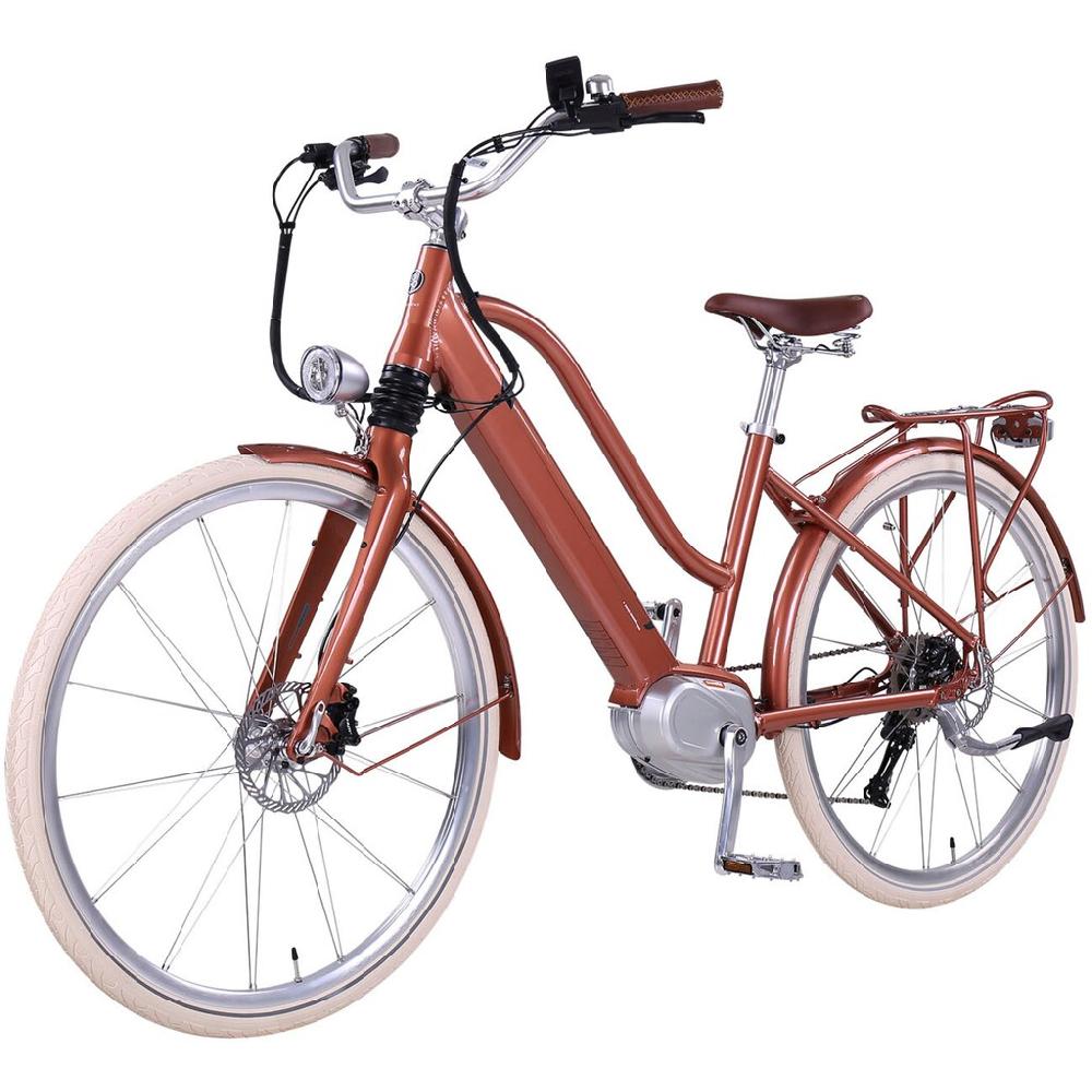 eGO Movement E-Bike »Classic 25 Cleopatra Trapez 45 cm Bronze 28"« 10 Gang Shimano Deore Mittelmotor 250 W Pedelec Elektrofahrrad für Damen u. Herren Cityrad auf Raten Fabrikverkauf