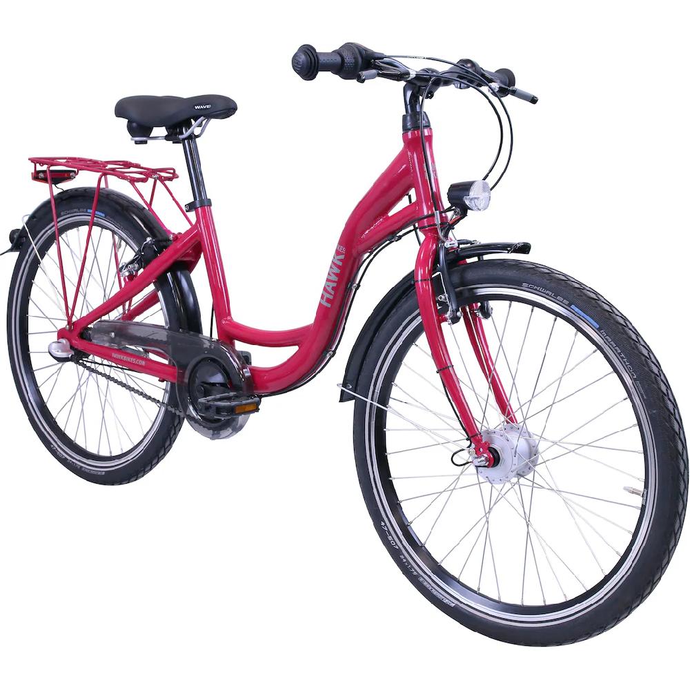 HAWK Bikes Jugendfahrrad »City Wave GIRLS« 3 Gang Shimano Nexus 3-Gang Schaltwerk für Damen auf Rechnung bestellen Top Angebot
