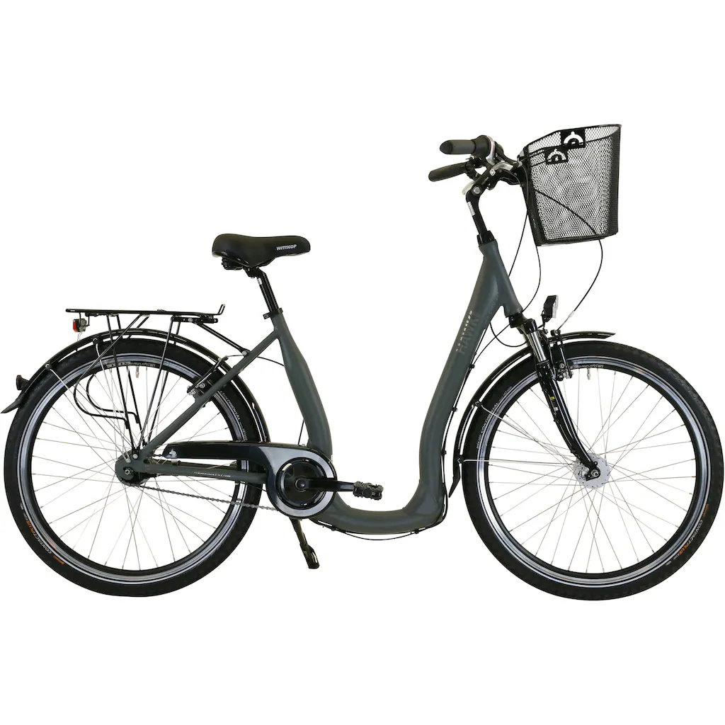 HAWK Bikes Cityrad »City Comfort Deluxe Plus Grey« 7 Gang Shimano Nexus Schaltwerk für Damen und Herren auf Raten Zeitlich begrenztes Angebot